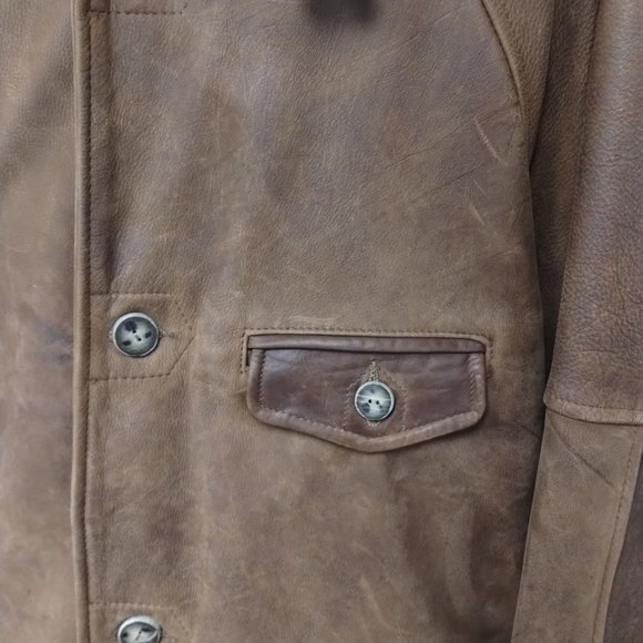 East West Rugged - Leather Rancher Coat - Size: L Men - Picture 3 of 10